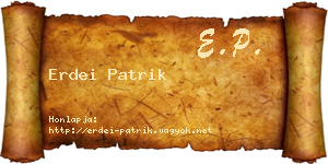 Erdei Patrik névjegykártya